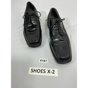 Mens State Street Lace Up Dress Shoes 12 Black Square Toe